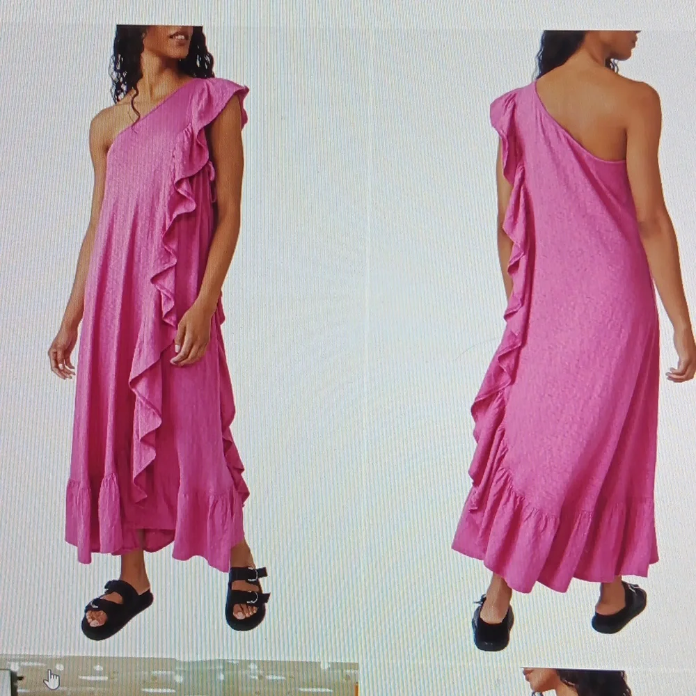 Free People Beach Elisa One Shoulder Maxi Dress In Raspberry Size Medium